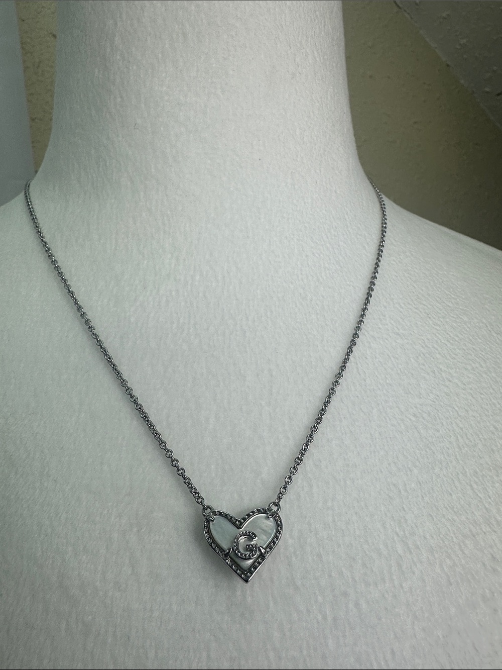 New Kendra Scott Ari Heart Letter G Silver Short Pendant ajustable Necklace